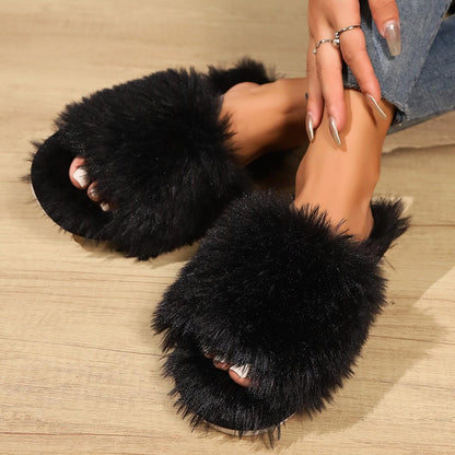 FROSTFLUFF OPEN-TOE SLIPPERS