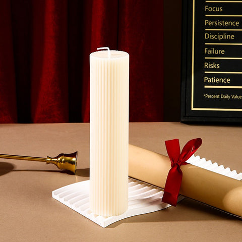 Blanc Ribbed White Candle