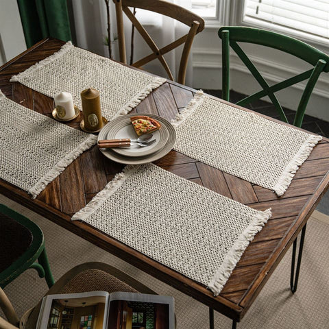 Boho Hempweave Tasseled Table Cloths