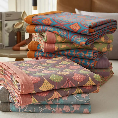 Boho Floral Cotton Reversible Quilt