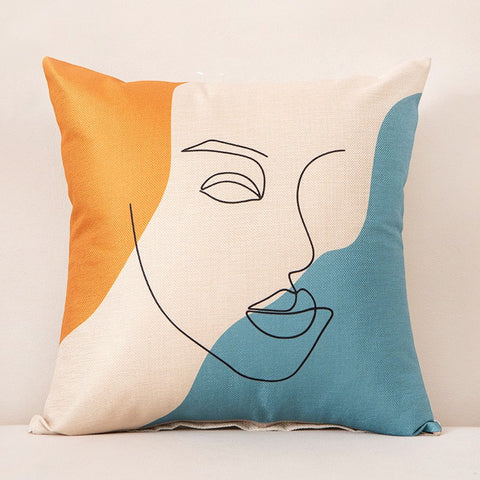 Modena Abstract Face Cushion Cover