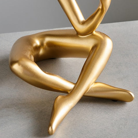 Golden Resin Wine Rack Sculpture