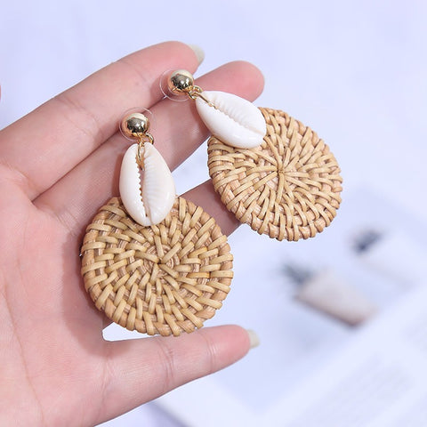 Coastline Shell Rattan Earrings