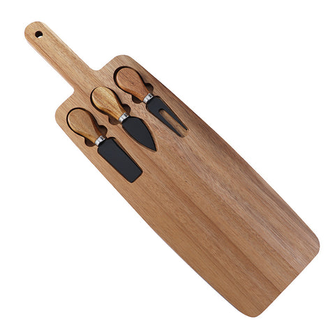 Wood Cheese Board Set with Knives