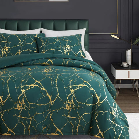 Emerald Marble Duvet Cover Set | Bedding Set(3PCS)