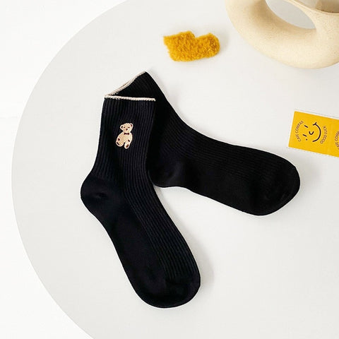 Teddy Ribbed Tube Socks