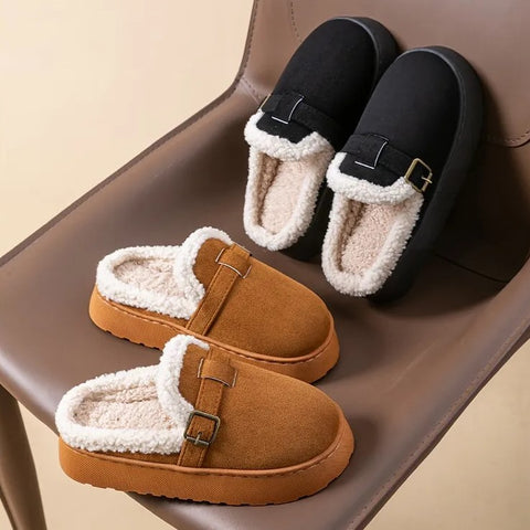 Women's Buckle Platform Slippers