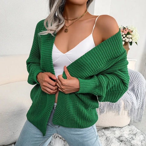 Women's Cardigan Ribbed Knit