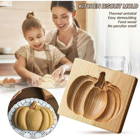 Halloween Pumpkin Cookie Mold Wooden Stamp