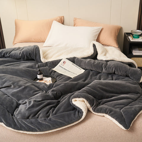 Sherpa Flannel Throw Blanket