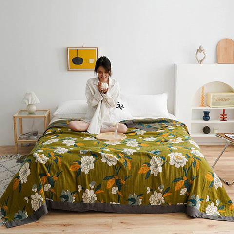 Moss Bloom Cotton Towel Quilt