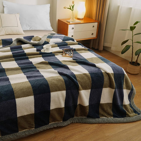 Classic Plaid Cotton Throw Blanket