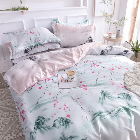 Sakura Mist Duvet Cover | Bedding Set (4PCS)