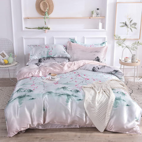 Sakura Mist Duvet Cover | Bedding Set (4PCS)