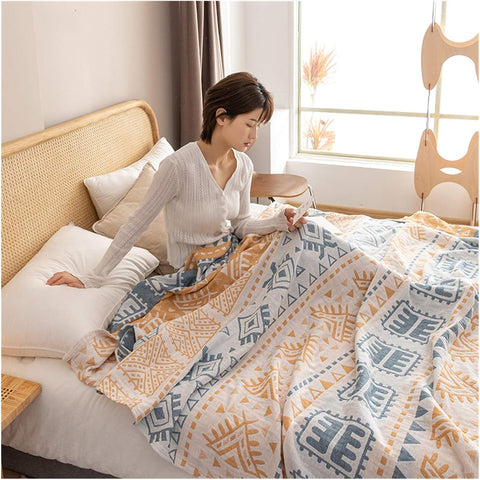 Cotton Muslin Quilt - Tribal Print