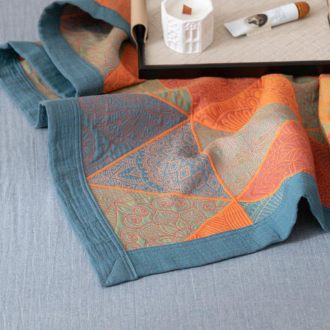 Vintage Cotton Quilt - Half Square Triangle