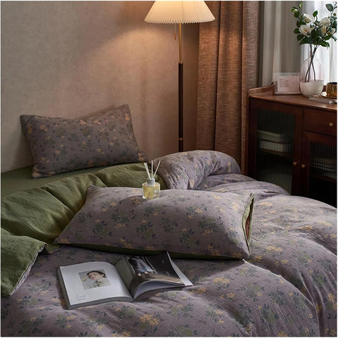 Olive Bloom Cotton Gauze Bedding Set(4 PCS)