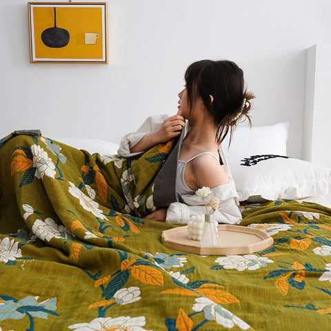 Moss Bloom Cotton Towel Quilt