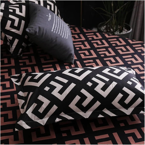 Luxury Black Reversible Duvet Cover | Bedding Set(3PCS)