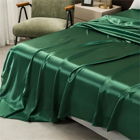 Luxury Emerald Green Satin Bedding & Bed Sheet Set