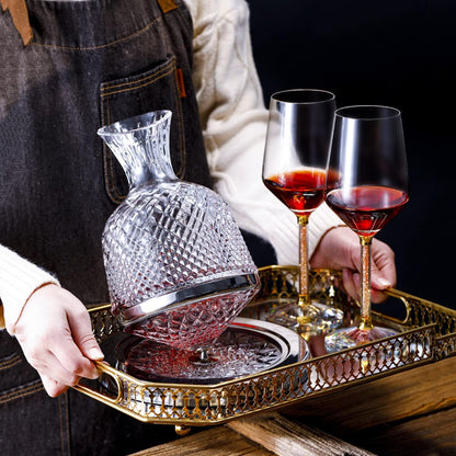 CRYSTAL ELEGANCE ROTATING DECANTER