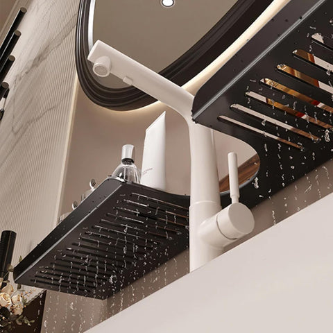 No-Drill Walnut Bathroom Shelf