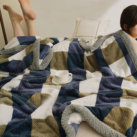 Classic Plaid Cotton Throw Blanket