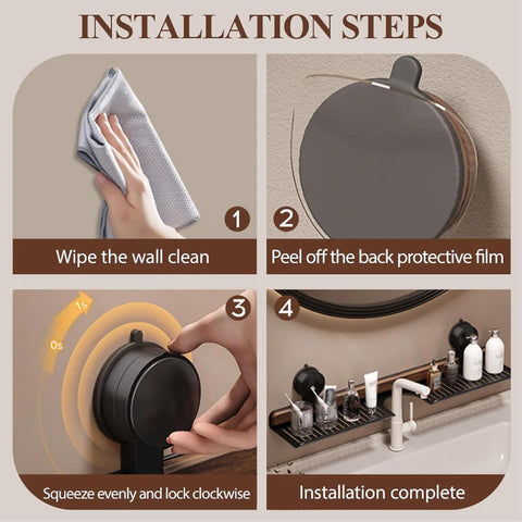 No-Drill Walnut Bathroom Shelf