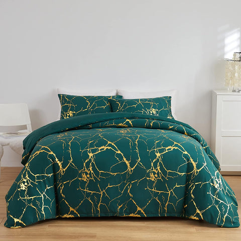 Emerald Marble Duvet Cover Set | Bedding Set(3PCS)