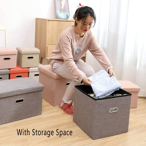 Foldable Storage Ottoman Cube Stool