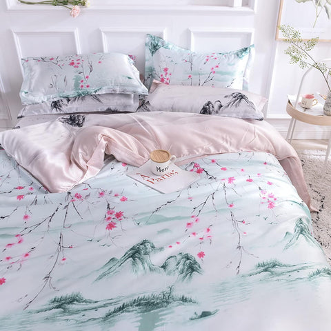 Sakura Mist Duvet Cover | Bedding Set (4PCS)