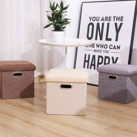Foldable Storage Ottoman Cube Stool