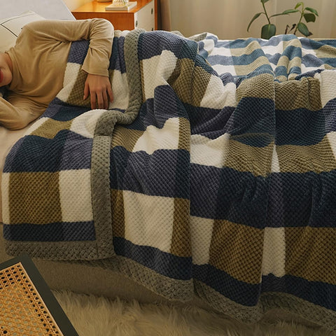 Classic Plaid Cotton Throw Blanket