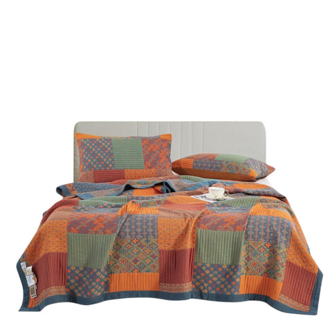 Cotton Woven Quilt with Patchwork Patterns - Skin Friendly & Soft