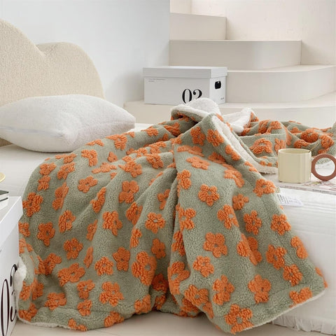 Floral Jacquard Warm Winter Blanket