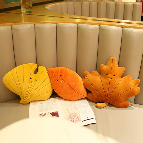 Fall Leaf Plush Throw Pillows