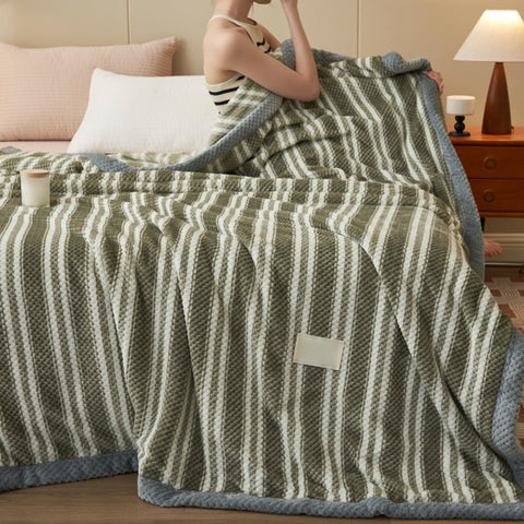 Striped Cotton Throw Blanket