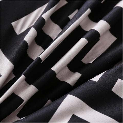Luxury Black Reversible Duvet Cover | Bedding Set(3PCS)