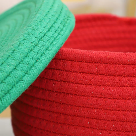 Nora Handwoven Storage Cotton Basket with Lid