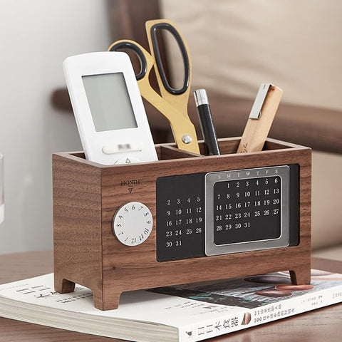 Wooden Desk Organizer With Calendar