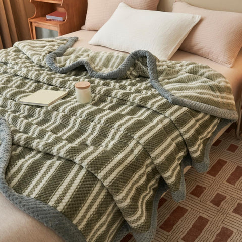 Striped Cotton Throw Blanket