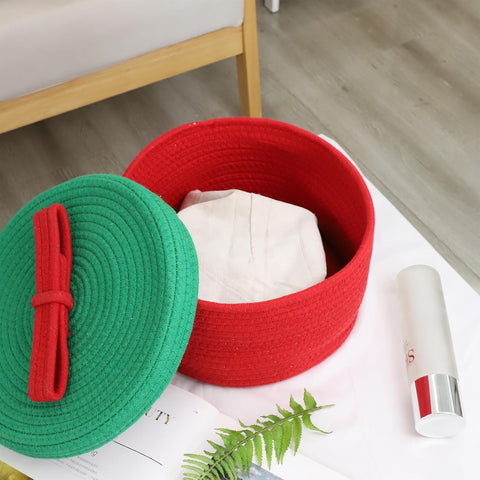 Nora Handwoven Storage Cotton Basket with Lid