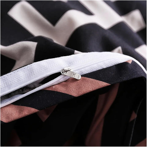 Luxury Black Reversible Duvet Cover | Bedding Set(3PCS)