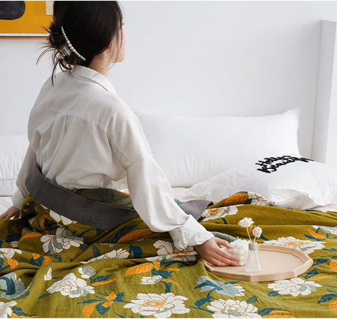 Moss Bloom Cotton Towel Quilt