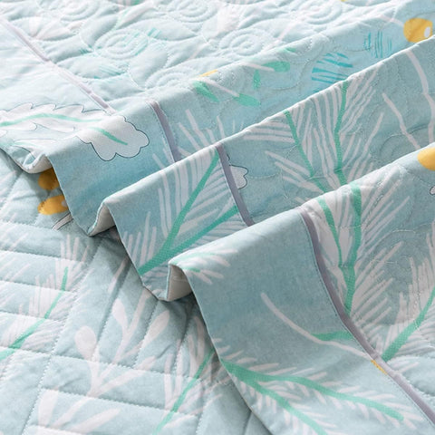 Serenity Garden Quilted Cotton Bedding Set (3PCS)
