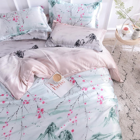 Sakura Mist Duvet Cover | Bedding Set (4PCS)