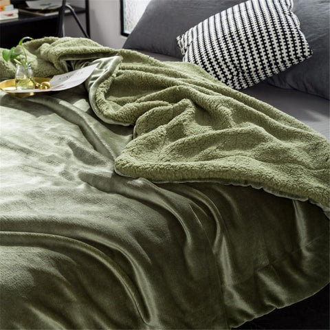 Double Layer Fleece Throw Blanket