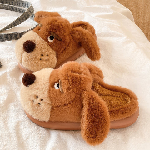 Cozy Plush Dog House Slippers