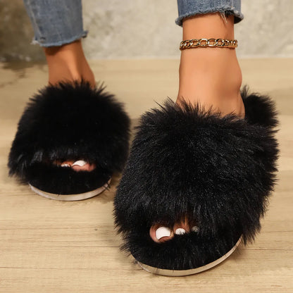 FROSTFLUFF OPEN-TOE SLIPPERS