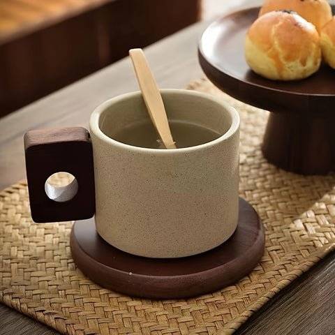Japanese Ceramic Mug with Coaster